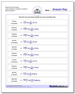 Metric/SI Unit Conversion Worksheet Liters to Kiloliters, Hectoliters, Decaliters 1 /worksheets/metric-si-unit-conversions.html