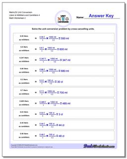 Metric/SI Unit Conversion Worksheet Liters to Milliliters and Centiliters 4 /worksheets/metric-si-unit-conversions.html