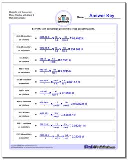 Metric/SI Unit Conversion Worksheet Mixed Practice with Liters 3 /worksheets/metric-si-unit-conversions.html