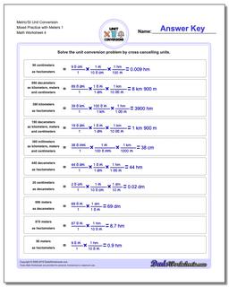 Metric/SI Unit Conversion Worksheet Mixed Practice with Meters 1