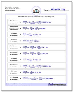 Metric/SI Unit Conversion Worksheet Mixed Practice with Meters 2
