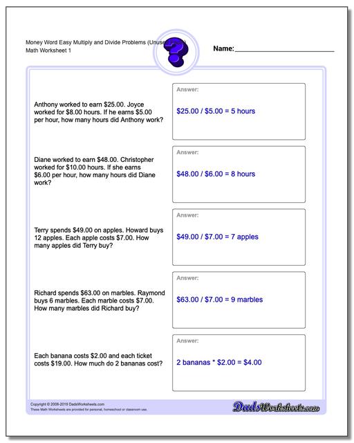 Math Flow Chart Worksheets