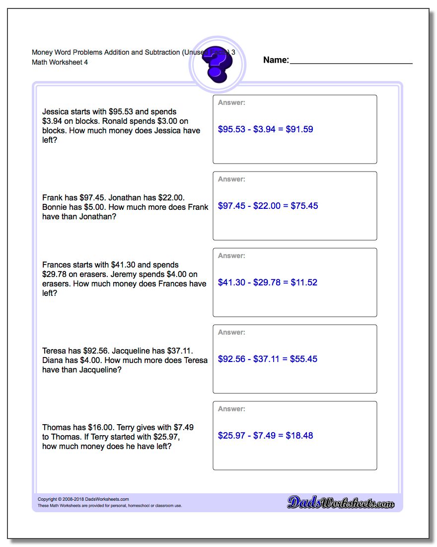 addition and subtraction with extra facts