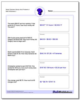Mixed Operation Money Word Problems Worksheet 4 /worksheets/money-word-problems.html