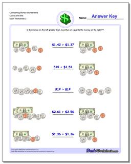 Comparing Money Worksheet Coins and Bills /worksheets/money.html