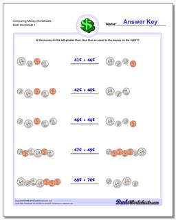 Money Comparing Worksheet