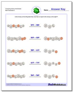 Comparing Money Worksheet