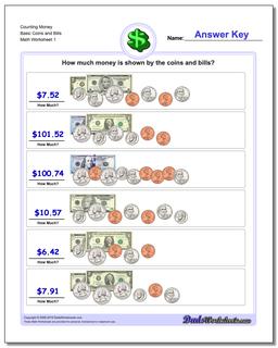 Money Counting Worksheet