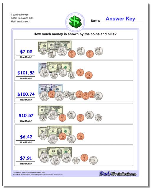 Money Value Chart Printable