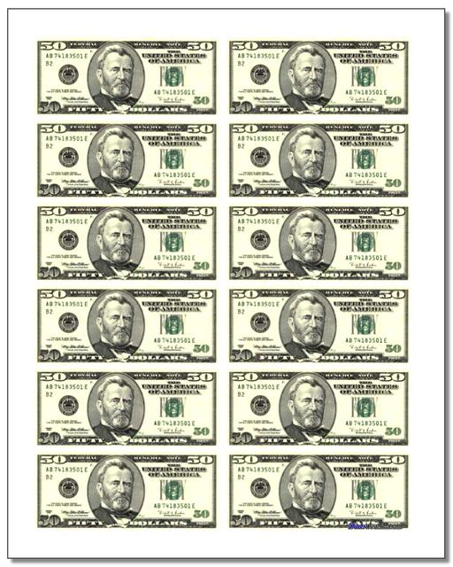 Printable Play Money