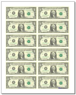 1 Dollar Bill Template, Math Resources