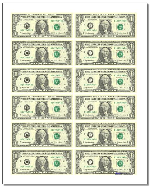 Printable Play Money