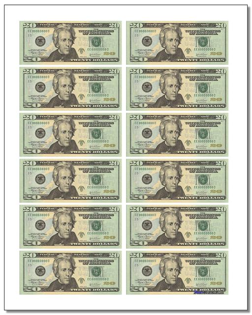 Realistic Printable Play Money