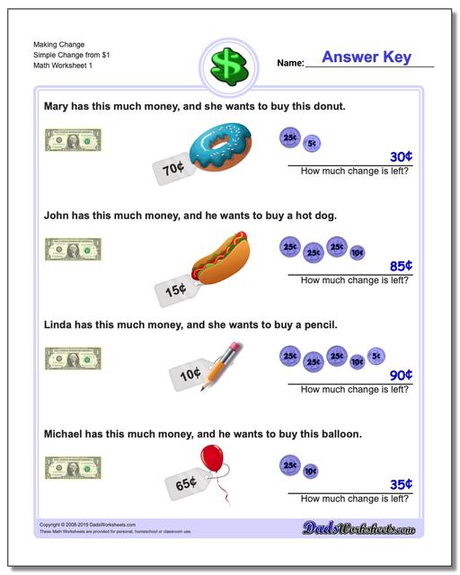 making-change-money-worksheets