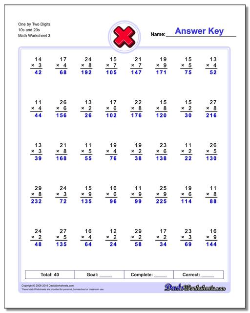 Multiplication Worksheets: Multiple Digit