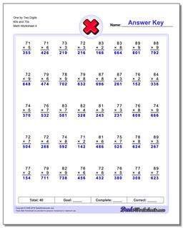 Multiplication Worksheets