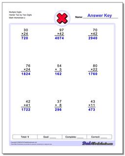 Multiplication Worksheets