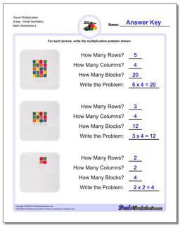 Visual Multiplication Worksheet (EasySmall Numbers) /worksheets/multiplication.html