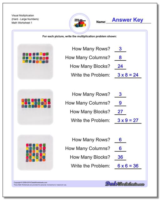 Multiplication Worksheet Visual (HardLarge Numbers)