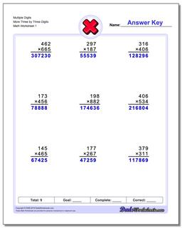 Multiplication Worksheets