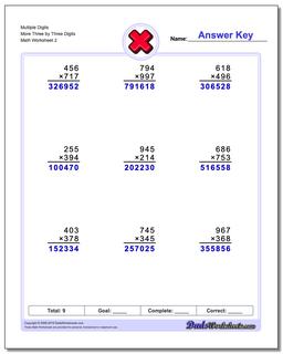 Multiplication Worksheets