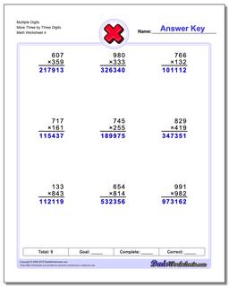 Multiplication Worksheets