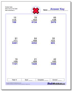 Multiple Digits More Two by Two Digits /worksheets/multiplication.html Worksheet