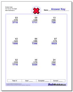 Multiplication Worksheets