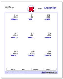 Multiplication Worksheets