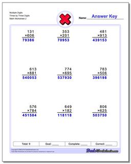 Multiple Digits Three by Three Digits /worksheets/multiplication.html Worksheet