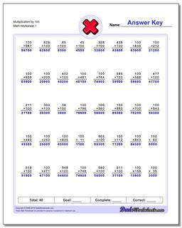 Multiplication Worksheets