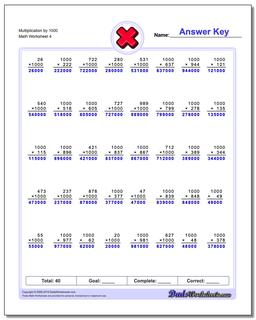 Multiplication Worksheets