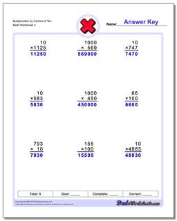 Multiplication Worksheet by Factors of Ten /worksheets/multiplication.html
