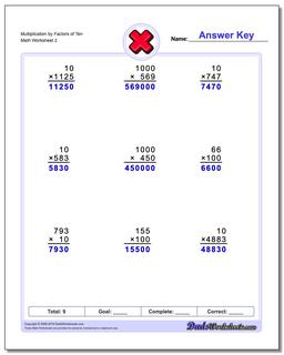 Multiplication Worksheets