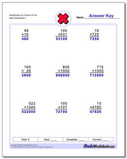 Multiplication Worksheets