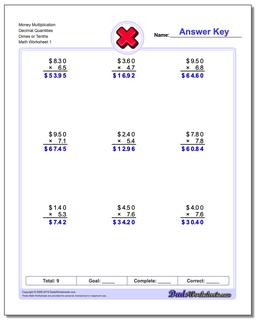 Multiplication Worksheets