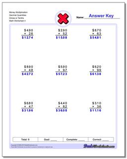 Multiplication Worksheets