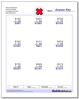 Multiplication Worksheets