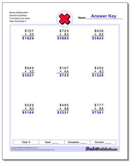 Multiplication Worksheets