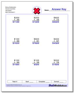 Multiplication Worksheets