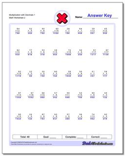 Multiplication Worksheets