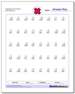 Multiplication Worksheets