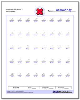 Multiplication Worksheets