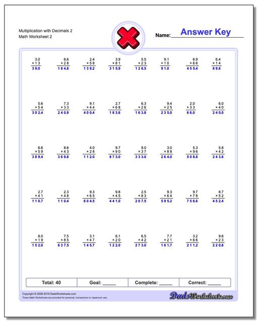 multiplication with decimals