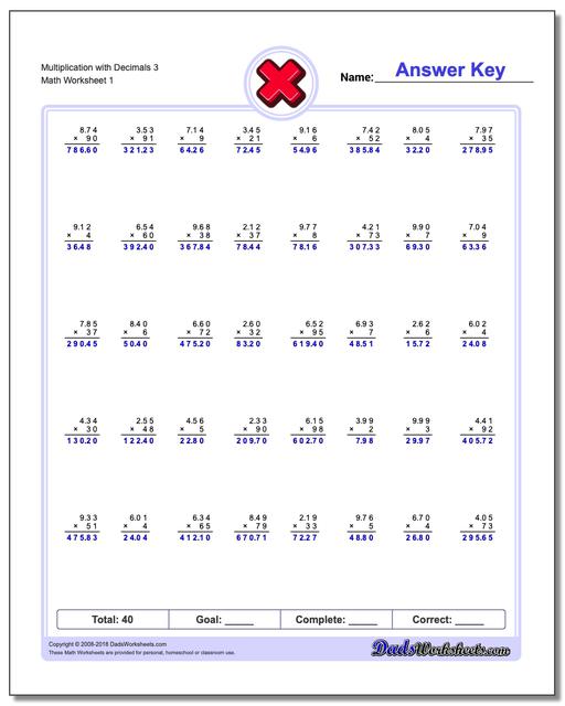 multiplication with decimals