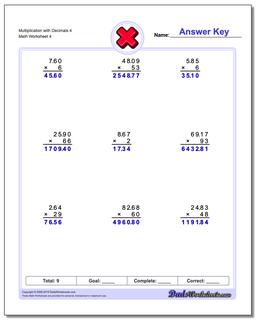 Multiplication Worksheets