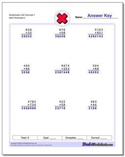 Multiplication Worksheets