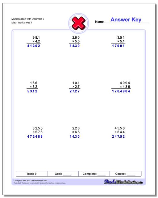 Multiplication with Decimals