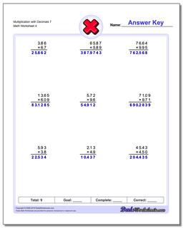 Multiplication Worksheets