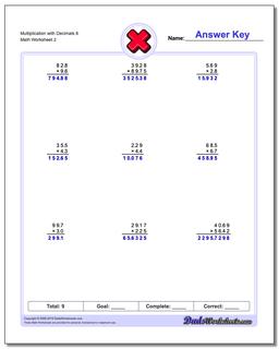 Multiplication Worksheet with Decimals 8 /worksheets/multiplication.html